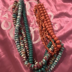 Vintage Sassy Jones Tezra necklace - Orange and turquoise